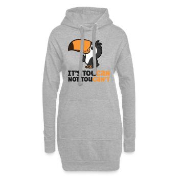 Its Toucan Not Toucan't - Hoodie-Kleid - Grau meliert - Vorne
