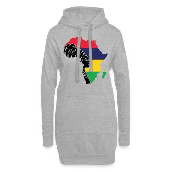 Drapeau de l’île Maurice Drapeau Afrique Souvenir ethnique - Sweat-shirt à capuche long Femme - gris chiné - Devant