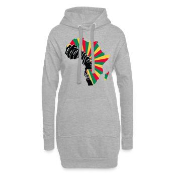 Bénin Bénin Drapeau Afrique Patrimoine Noir - Sweat-shirt à capuche long Femme - gris chiné - Devant