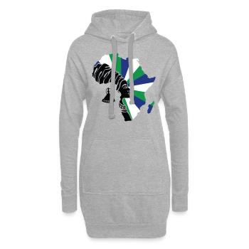 Lesotho Flagge Fahne Südafrika Afrika Souvenir - Hoodie-Kleid - Grau meliert - Vorne