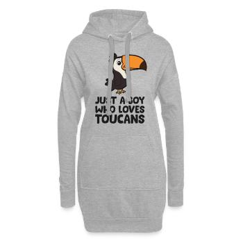 Seul un garçon qui aime les toucans Cuter - Sweat-shirt à capuche long Femme - gris chiné - Devant