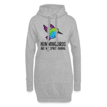 Kolibris sind mein Seelentier Lustiger Kolibri - Hoodie-Kleid - Grau meliert - Vorne