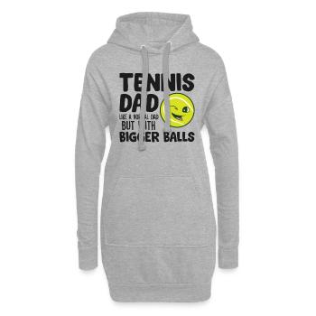 Papa tennis comme un papa normal, mais avec - Sweat-shirt à capuche long Femme - gris chiné - Devant