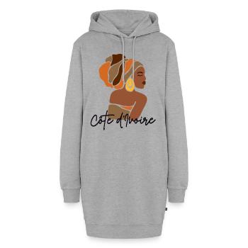 Côte d'Ivoire Elfenbeinküste Frau Black Heritage - Hoodie-Kleid - Grau meliert - Vorne