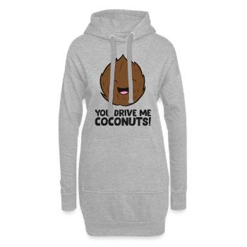 Tu me conduis noix de Amour noix de - Sweat-shirt à capuche long Femme - gris chiné - Devant
