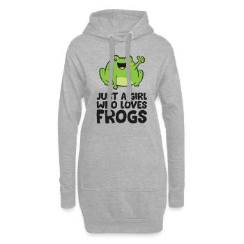 Mignonne grenouille fille juste une fille qui aime les grenouilles - Sweat-shirt à capuche long Femme - gris chiné - Devant