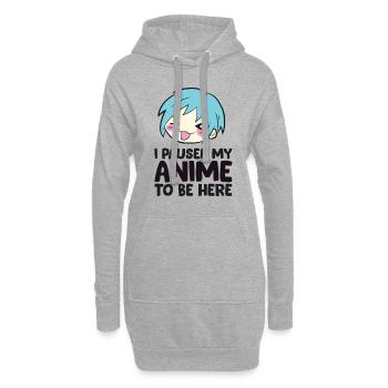 Ich habe meinen Anime pausiert, um hier zu sein - Hoodie-Kleid - Grau meliert - Vorne