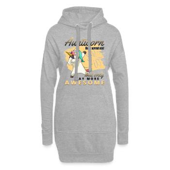 Aunticorn Einhorn für Tante und Patentante - Hoodie-Kleid - Grau meliert - Vorne