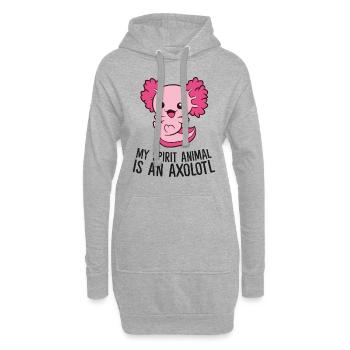 Mein Seelentier ist ein Axolotl - Hoodie-Kleid - Grau meliert - Vorne