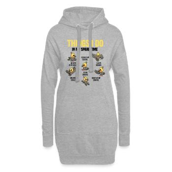 Calopsitte - Sweat-shirt à capuche long Femme - gris chiné - Devant