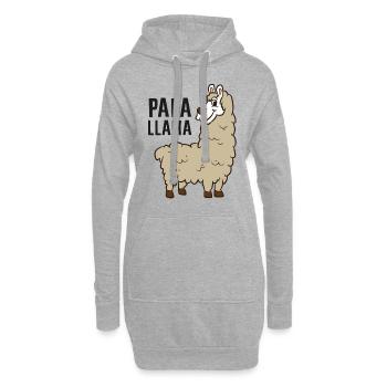 Papa Llama Hommes Garçon Drôle Papa Llama - Sweat-shirt à capuche long Femme - gris chiné - Devant