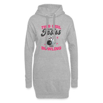 Bowler Kegeln Cette fille court sur Jésus et bowling - Sweat-shirt à capuche long Femme - gris chiné - Devant