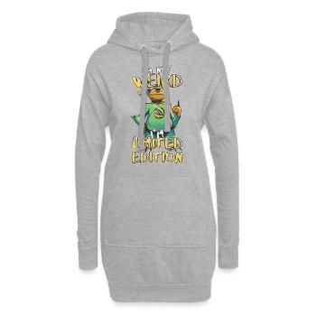 Cooles Cartoon Faultier - Limited Edition - Spruch - Hoodie-Kleid - Grau meliert - Vorne