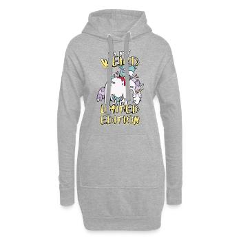 Cartoon Zombie frisst Einhorn - Limited Edition - Hoodie-Kleid - Grau meliert - Vorne