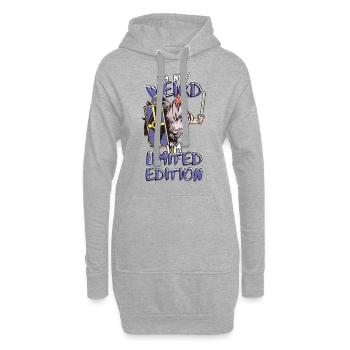 Cartoon Huhn Ritter - Limited Edition - Spruch - Hoodie-Kleid - Grau meliert - Vorne