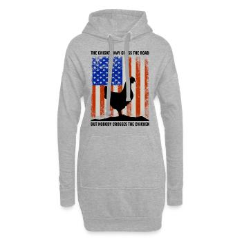 4. Juli Amerikanische Flagge USA Chicken Lover Farmer - Hoodie-Kleid - Grau meliert - Vorne