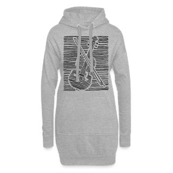 Violon Violon Instrument à cordes Alto - Sweat-shirt à capuche long Femme - gris chiné - Devant