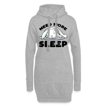 Weißer Hase Kaninchen - Hoodie-Kleid - Grau meliert - Vorne