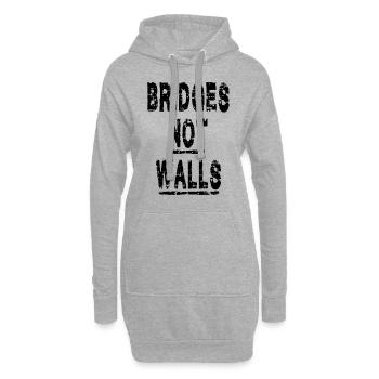 Démonstration de Bridges not Walls - Sweat-shirt à capuche long Femme - gris chiné - Devant