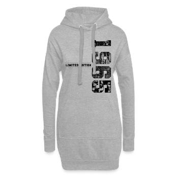 Édition limitée 1965 Année de naissance 1965 Anniversaire - Sweat-shirt à capuche long Femme - gris chiné - Devant
