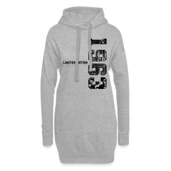 Édition limitée 1963 Année de naissance 1963 Anniversaire - Sweat-shirt à capuche long Femme - gris chiné - Devant