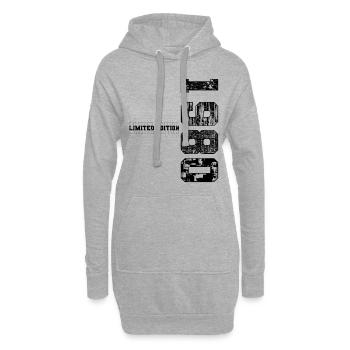 Édition limitée 1980 Année de naissance 1980 Anniversaire - Sweat-shirt à capuche long Femme - gris chiné - Devant