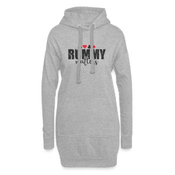 Rummy matters Hobby Kartenspiel Romme - Hoodie-Kleid - Grau meliert - Vorne