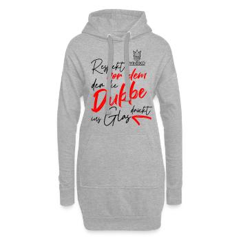 Winegod lustiger Spruch - Hoodie-Kleid - Grau meliert - Vorne