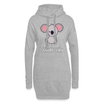 Offizielles Schlafshirt - Süßer Baby Koala Bär - Hoodie-Kleid - Grau meliert - Vorne