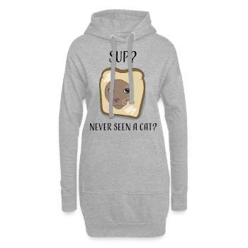NEVER SEEN A CAT ? - Hoodie-Kleid - Grau meliert - Vorne