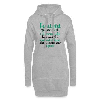 Feminismus Geschenk Radikale Vorstellung Frauen sind gleich - Hoodie-Kleid - Grau meliert - Vorne
