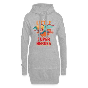 Kindergärtner Erzieher erzieht kleine Superhelden - Hoodie-Kleid - Grau meliert - Vorne
