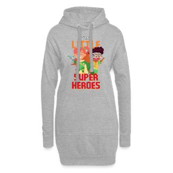 Kindergärtner Erzieher erzieht kleine Superhelden - Hoodie-Kleid - Grau meliert - Vorne