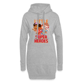 Kindergärtner Erzieher erzieht kleine Superhelden - Hoodie-Kleid - Grau meliert - Vorne