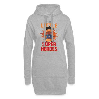 Kindergärtner Erzieher erzieht kleine Superhelden - Hoodie-Kleid - Grau meliert - Vorne