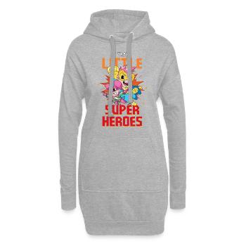 Kindergärtner Erzieher erzieht kleine Superhelden - Hoodie-Kleid - Grau meliert - Vorne