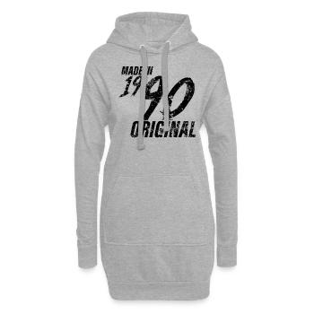 Made In 1990 Geburtsjahr 1990 Geburtstag Damen - Hoodie-Kleid - Grau meliert - Vorne