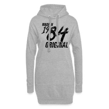 Fait en 1984 Année de naissance 1984 Anniversaire Femmes - Sweat-shirt à capuche long Femme - gris chiné - Devant