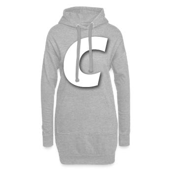 C - Sweat-shirt à capuche long Femme - gris chiné - Devant