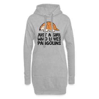 Nur ein Mädchen, das Schuppentiere liebt - Hoodie-Kleid - Grau meliert - Vorne