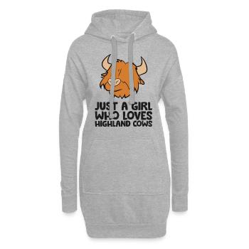 Juste une fille qui aime les vaches des hautes terres - Sweat-shirt à capuche long Femme - gris chiné - Devant