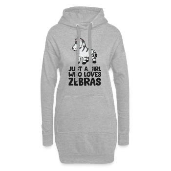 Juste une fille qui aime les zèbres - Sweat-shirt à capuche long Femme - gris chiné - Devant
