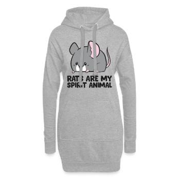 Les rats sont mon animal d’âme Rat mignon - Sweat-shirt à capuche long Femme - gris chiné - Devant