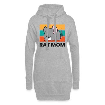 Rat Maman Drôle Rat Propriétaire Rat Mama Drôle Rats - Sweat-shirt à capuche long Femme - gris chiné - Devant
