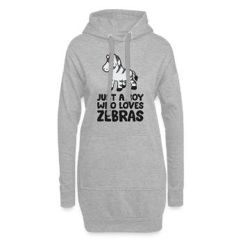 Juste un garçon qui aime les zèbres - Sweat-shirt à capuche long Femme - gris chiné - Devant