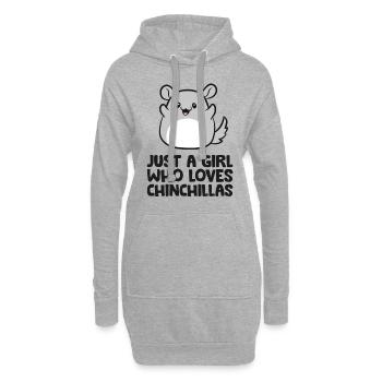 Süßes Chinchilla Nur ein Mädchen, das Chinchillas - Hoodie-Kleid - Grau meliert - Vorne