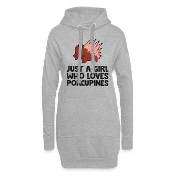 Juste une fille qui aime les porcs-épics - Sweat-shirt à capuche long Femme - gris chiné - Devant