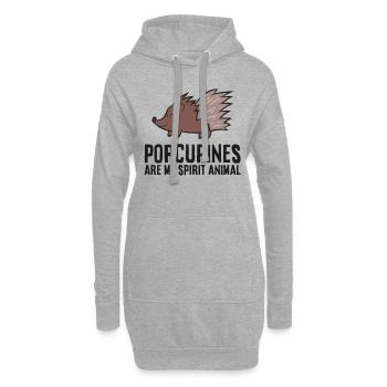 Les porcs-épics sont mon animal spirituel mignon porc-épic - Sweat-shirt à capuche long Femme - gris chiné - Devant