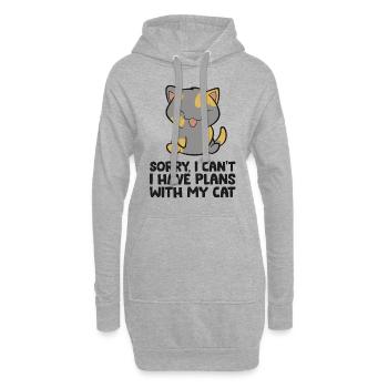 Propriétaire de chat Tortie Désolé je ne peux pas avoir de plans avec - Sweat-shirt à capuche long Femme - gris chiné - Devant