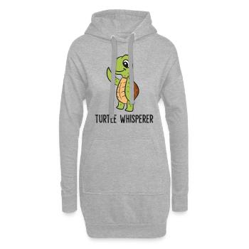 Turtle Whisperer Turtle Whisperer Funny Turtle - Hoodie Dress - heather grey - Front